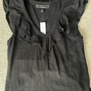 White House Black Market Ruffle Tee Size Sm With Tags
